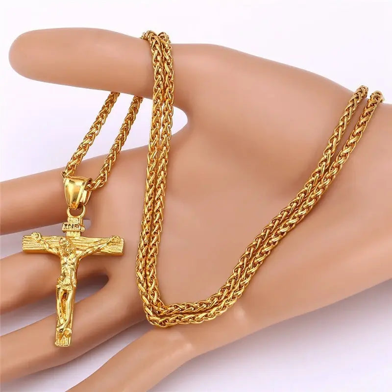 Religious Jesus Cross Necklace for Men